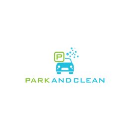 Logo von Park and Clean: grünes "P" über blauem Auto mit Kreisen und Text darunter.