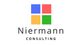 Niermann Consulting Logo mit vier bunten Quadraten: Blau, Rot, Orange, Grün.