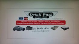 Banner do Detail Wash, limpeza a seco de estofados, carpetes, poltronas e cama box.
