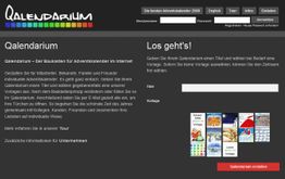 Webseite zur Erstellung von Adventskalendern; Eingabefelder für Titel und Vorlage sind sichtbar.