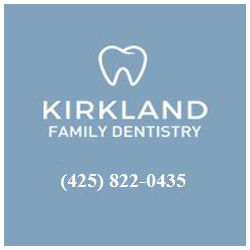 Kirkland Family Dentistry logo with phone number: (425) 822-0435.