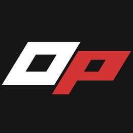 Logo mit den Buchstaben "OP", links weiß und rechts rot, auf schwarzem Hintergrund.
