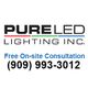 Pure LED Lighting Inc. logo with contact number for free on-site consultation.