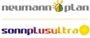 Textlogos „neumannplan“ und „sonnplusultra“ mit Sonne- und Bienen-Illustrationen.