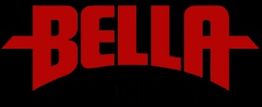 Red "BELLA" text in bold, stylized font on a black background.