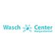 Logo mit Text "Wasch Center Margaretenhof" und blauer Blume in der Mitte.