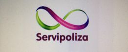 Logo con símbolo de infinito colorido y texto "Servipoliza" en fondo blanco.