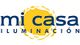 Logo de "mi casa ILUMINACIÓN" con un sol amarillo detrás del texto.