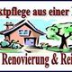Zeichnung eines Hauses mit Baum, Text: Objektpflege aus einer Hand, SuRiS Renovierung & Reinigung.