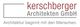 Logo von Kerschberger Architekten GmbH mit Slogan „Architektur beginnt mit den Menschen“.