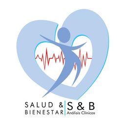 Logotipo de salud y bienestar con figura humana, corazón azul y línea de frecuencia cardíaca.