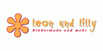 Logo mit einer orange Blume, Text "leon und lilly Kindermode und mehr" in Orange und Rot.