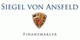Logo von "Siegel von Ansfeld Finanzmakler" mit Wappen in der Mitte.