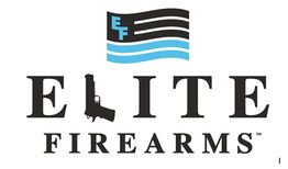 Logo for Elite Firearms with a stylized gun and flag design above the brand name.