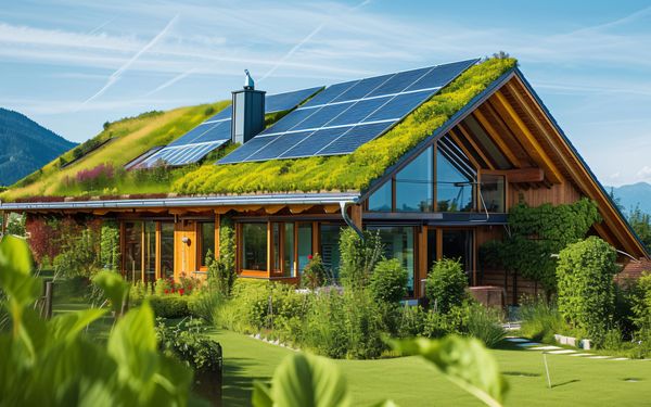 Smart Roof mit Dachbegrünung, Photovoltaik und Solar