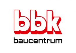 "Logo mit roten Buchstaben 'bbk' und darunter 'baucentrum' in Schwarz auf weißem Hintergrund."