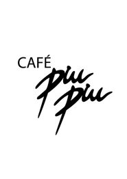 Logotipo do Café Piu Piu em texto preto sobre fundo branco.