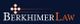 "Logo of Berkhimer Law with diamond pattern on a dark background."