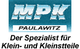 Logo von MPK Paulawitz mit Text: "Der Spezialist für Klein- und Kleinstteile".