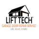 Lift Tech logo with house graphic, "Garage Door Repair Service: safe, secure, reliable."