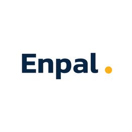 Logo mit dem Text "Enpal" in dunkelblau und einem gelben Punkt rechts daneben.