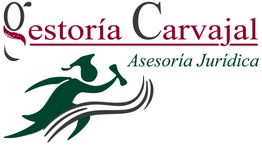 Logo de Gestoría Carvajal, Asesoría Jurídica, con figura judicial en verde y negro.