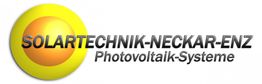 Logo: Gelb-oranger Kreis mit Text "SOLARTECHNIK-NECKAR-ENZ Photovoltaik-Systeme" daneben.