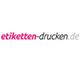 Logo mit Text "etiketten-drucken.de" in pink und grau auf weißem Hintergrund.