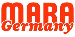 Roter Schriftzug "MARA Germany" auf weißem Hintergrund.