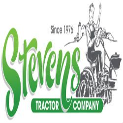 "Stevens Tractor Company logo featuring a farmer on a tractor, established in 1976."