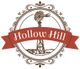 Vintage logo with windmill and "Hollow Hill" text on a red banner. Decoratively framed.