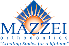 Logo with "MAZZEI" text, sunburst design, and blue-orange color scheme.
