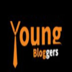 Logo with "Young Bloggers" text, featuring a tie as the letter "Y" on a black background.
