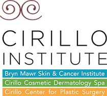 Cirillo Institute logo with sections for skin care, dermatology, and plastic surgery services.