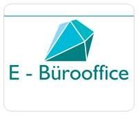 Logo von E-Bürooffice, ein stilisierter geometrischer Diamant in Blau- und Grüntönen.