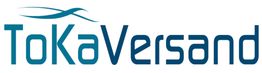 Logo von ToKaVersand in blau mit geschwungenem Element über dem "T".