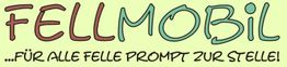 "FELLMOBIL-Logo mit Slogan: 'Für alle Felle prompt zur Stelle!' auf hellgrünem Hintergrund."