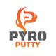 Pyro Putty logo: Stylized orange flame forming a 'P' with bold gray and orange text underneath.