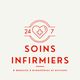 Logo de soins infirmiers à domicile à Armentières, disponible 24/7 avec un cœur et une croix.