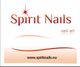 Logo „Spirit Nails“ in Rot mit Stern. Text: „nail art“ und Webadresse „www.spiritnails.eu“.