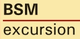 Text "BSM excursion" auf beigem Hintergrund mit roter Linie dazwischen.