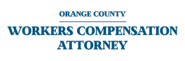 "Orange County Workers Compensation Attorney logo with blue text on a white background."