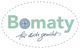 Logo mit "Bomaty" und "für dich genäht" darunter, in einem ovalen, gestrichelten Rahmen.