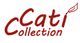 Logo mit rotem Text "Cati Collection" und einem stilisierten Blatt über dem Buchstaben "i".