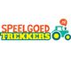Logo met tekst "Speelgoed Trekkers" en groene tractor met oranje ballon.