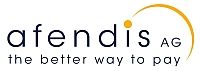 Logo der Afendis AG mit Slogan: "the better way to pay" und gelben Bogen über dem "i".