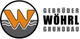 Logo mit orangefarbenem "W" und Text: "Gebrüder Wöhrl Grundbau".