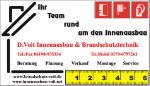 Visitenkarte mit Logo und Kontaktinfo von D. Veit Innenausbau & Brandschutztechnik.