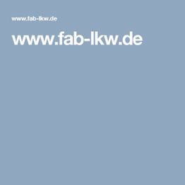 Blauer Hintergrund mit zwei weißen Schriftzügen: "www.fab-lkw.de".