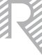 Buchstabe "R" in Grau mit diagonalen Streifen auf weißem Hintergrund.